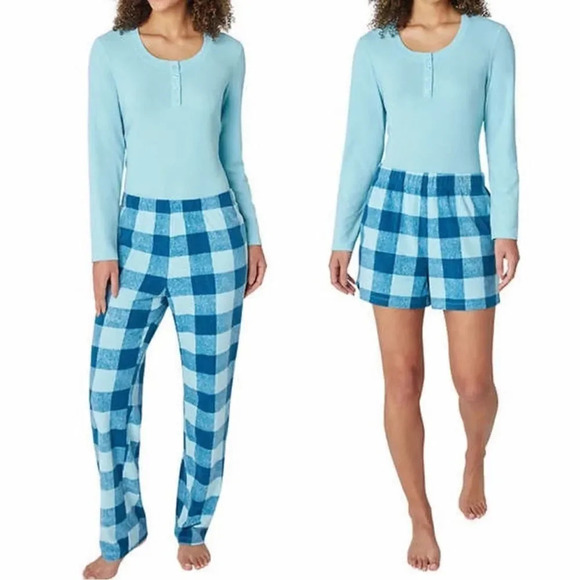 Eddie Bauer Ladies' 3-Piece Waffle Fleece Pajama Set - Picture 1 of 7